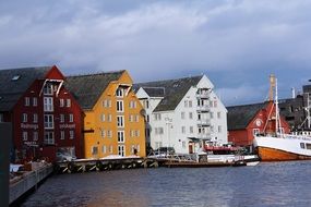 Norwegian houses by the river