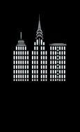 illustration of buildings on a black background