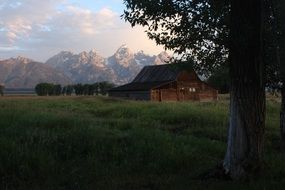 rural cabin near mountains