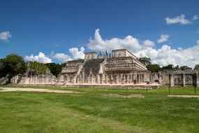 ruins of an old aztec building in Mexico