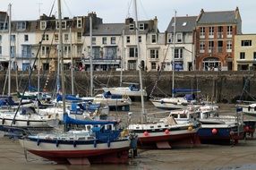 sailing boats in port in england