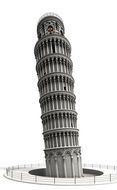 Leaning Tower of Pisa on a white background