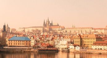 panorama of prague near the river