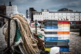 scenic harbor in Normandy