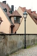 curved roofs of houses in Nuremberg, Germany