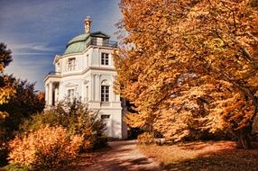 Charlottenburg palace, tea house in autumn park, germany, berlin, Schlosspark