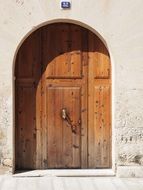 wooden entrance door to the house