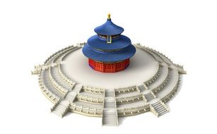 Clipart of temple on the hill in China