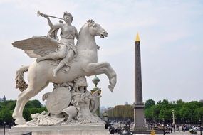 Fame riding pegasus sculpture in France
