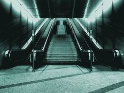 escalator lights in the subway