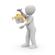 man holding a house in a three-dimensional image
