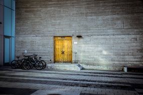 yellow Wooden doors in the wall