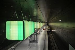 light design of a metro station in hamburg