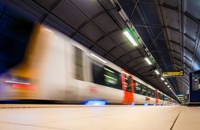 train is speeding in the subway