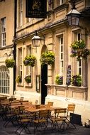 outdoor cafe on a cozy street in somerset