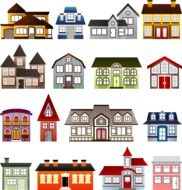 Clip Art Houses Set Architecture