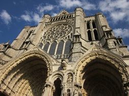 Medieval Chartres cathedral in France