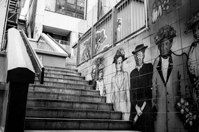 Black and white photo of the stairs