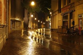 night city street in the rain