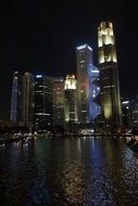 lighting of modern buildings in Singapore