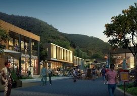 shopping alley, 3d visualization