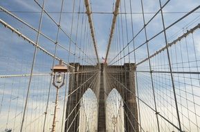 construction of the brooklyn bridge in new york
