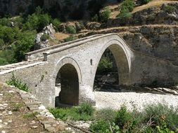 stone bridge in gorge in epirus in greece