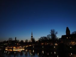 boathouse Ulm in the evening