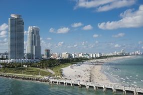 Beautiful landscape with sandy beach of Miami