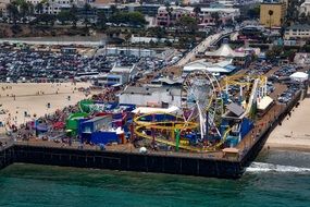 amusement park on the pier in Santa Monica, California