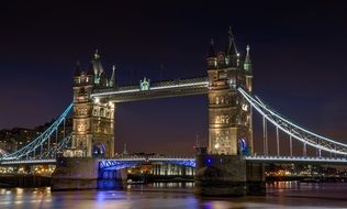 Tower Bridge at night, uk, England, london