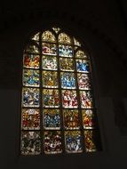 church window with lots of pictures