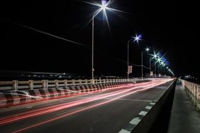 city highway in night illumination