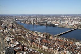 aerial view of Boston river