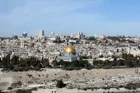 panoramic view of sunny jerusalem
