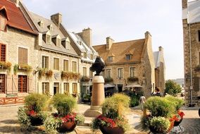 panoramic view of the royal square in old quebec, canada