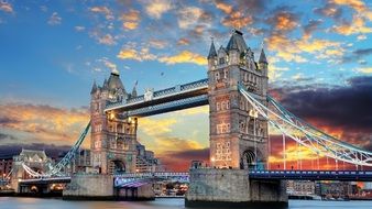 Tower Bridge on the Thames river