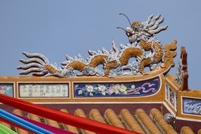 Vietnam Hue Palace dragon on the roof