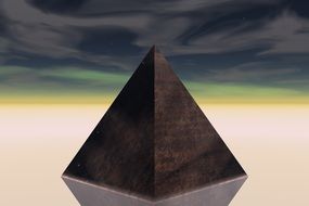 the dark pyramid with its reflection