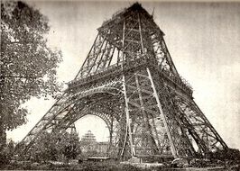 Illustration of Eiffel Tower Under Construction