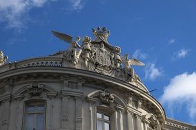 sculptures on a historic building in the center of Madrid