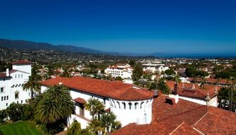 Panorama of Brown Tiled Roofs in Santa Barbara, California