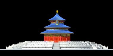 Heaven Temple in China 3d