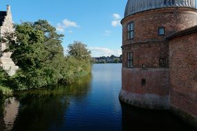 Frederiksborg Castle in water at summer, denmark, hillerød