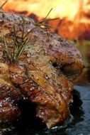 grilled beef with herbs