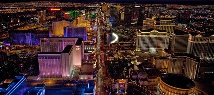 Las Vegas aerial view by night