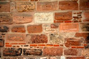 stone wall of city facade close up