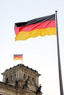 German flag on a government building in Berlin