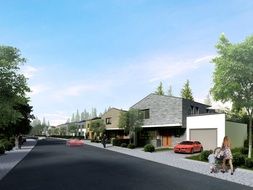 3d visualization of semi-detached house