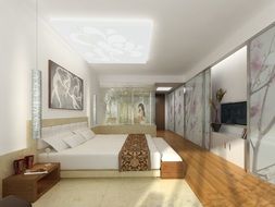 visualization of a hotel room